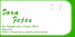 dora fejes business card