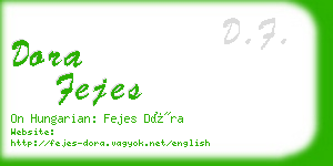 dora fejes business card